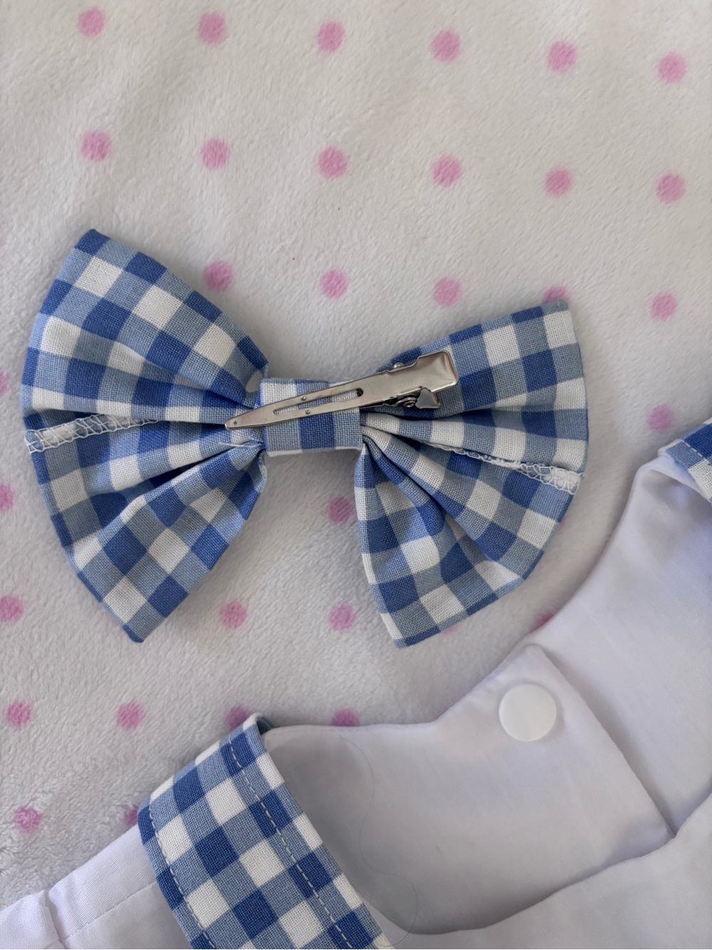 Blue Gingham Dorothy Dress with Puff Sleeve Blouse and Bow - Picture 6 of 10